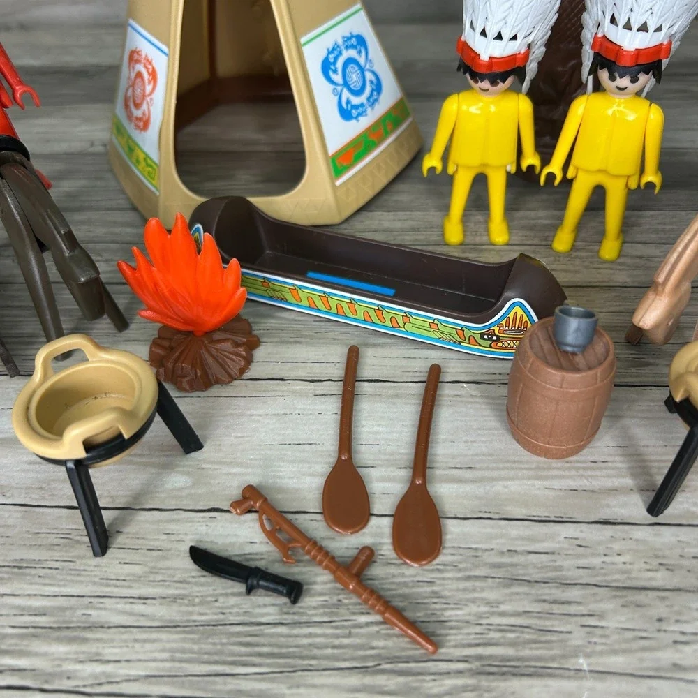 Playmobil Native American Teepee Figures Horses Canoe Accessories Vintage Geobra